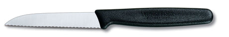 Victorinox Wavy Edge Straight Blade Paring Knife, 8 cm Blade Length, Black 5.0433