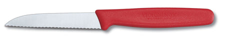 Victorinox Wavy Edge Straight Blade Paring Knife, 8 cm Blade Length, Red 5.0431