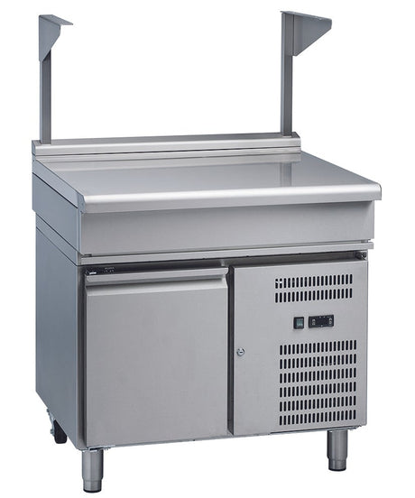 Waldorf 800 Series BTL8900S-RB - 900mm Bench Top With Salamander Support Low Back Version – Refrigerated Base