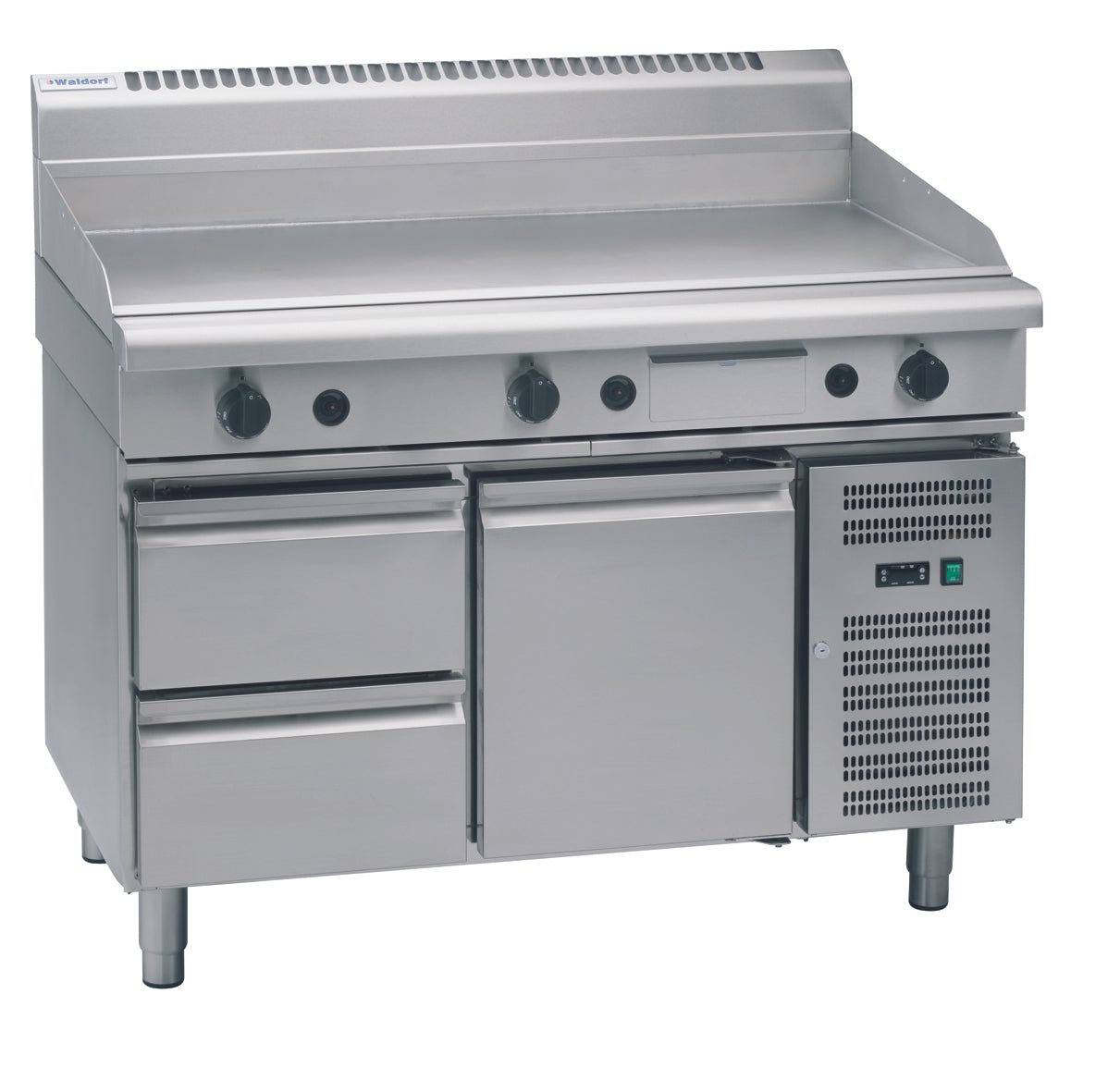 Waldorf 800 Series GP8120G-RB - 1200mm Gas Griddle – Refrigerated Base