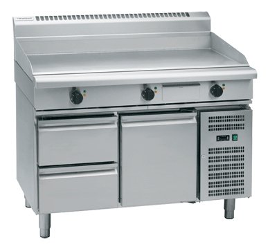 Waldorf 800 Series GPL8120E-RB - 1200mm Electric Griddle Low Back Version - Refrigerated Base