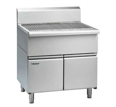 Waldorf 800 Series SF8900-CD - 900mm Solid Fuel Grill - 215mm Splashback Version - Cabinet Base with Doors